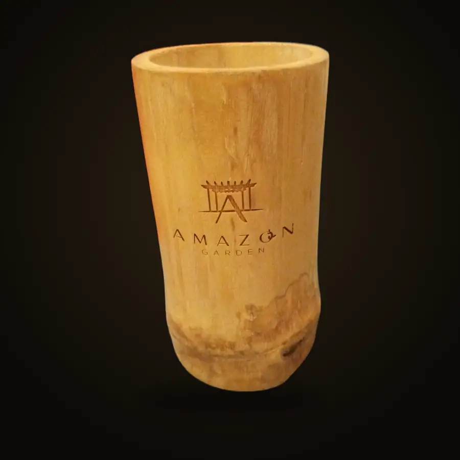 Bamboo cup engraved for Amazon Garden